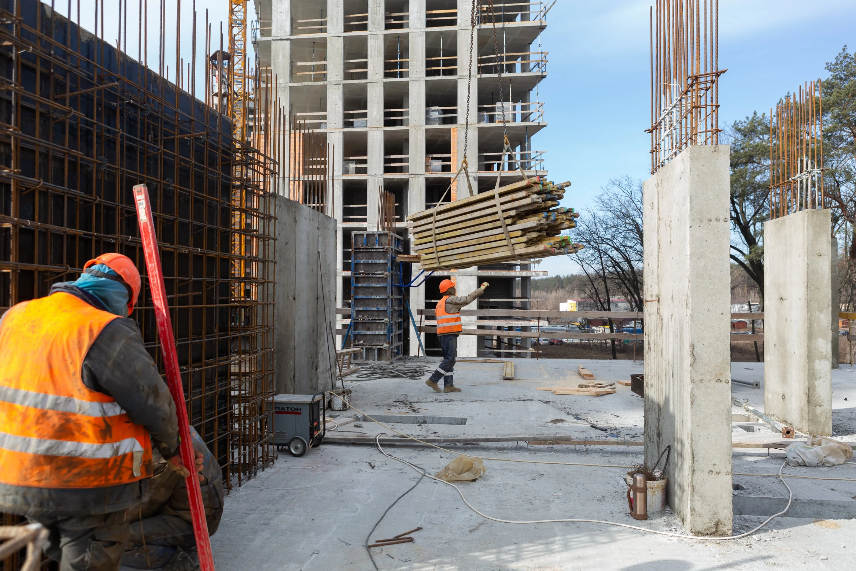 Progress of building construction in February 2024: Construction work